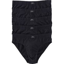 Slipy maxi (5 par) bonprix czarny. Czarne slipy męskie bonprix, s, z aplikacjami. Za 44,95 zł.