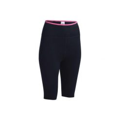 Spodenki fitness typu "sauna" damskie. Czarne spodenki sportowe damskie marki DOMYOS, xs, z elastanu, na fitness i siłownię. W wyprzedaży za 49,99 zł.
