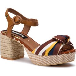 Espadryle GIOSEPPO - 48783 Tan. Pomarańczowe espadryle damskie marki Gioseppo, ze skóry, na obcasie. Za 279,00 zł.