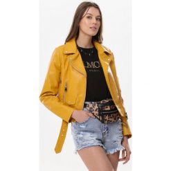 Żółta Ramoneska Master Of Art. Żółte kurtki damskie Born2be, xl, w paski, bez kaptura. Za 154,99 zł.