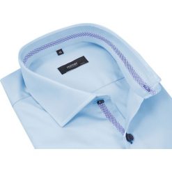 Błękitna koszula z długim rękawem Mmer 202. Niebieskie koszule męskie Mmer - Koszule męskie, m, w kratkę, z bawełny, eleganckie, z klasycznym kołnierzykiem, z długim rękawem. Za 134,10 zł.