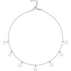 Srebrny choker z zawieszkami - (D)35 cm. Szare naszyjniki damskie marki Alicja&Maria, srebrne. W wyprzedaży za 74,95 zł.
