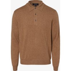 Andrew James - Sweter męski z czystego kaszmiru, beżowy. Brązowe swetry męskie Andrew James, m, bez wzorów, z kaszmiru, sportowe, polo, bez kaptura. Za 599,95 zł.
