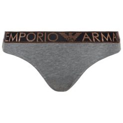 Stringi Emporio Armani Underwear 162468 9A225 06749. Szare stringi damskie Emporio Armani Underwear, l, bez wzorów, z elastanu. W wyprzedaży za 99,00 zł.