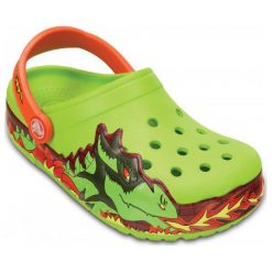 Crocs Buty Crocslights Fire Dragon Clog K Volt Green 24-25 (c8). Zielone buciki niemowlęce chłopięce Crocs, z paskami. Za 119,00 zł.
