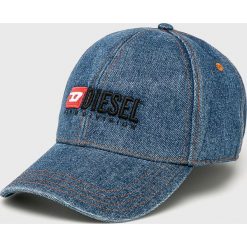 Diesel - Czapka. Niebieskie czapki męskie marki Diesel, z bawełny. Za 339,90 zł.