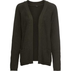 Sweter bez zapięcia oversize bonprix nocny oliwkowy. Zielone swetry damskie bonprix, bez wzorów, bez rękawów, bez kaptura. Za 49,99 zł.