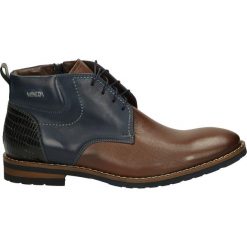 Botki męskie - 725X BRON-BLU. Niebieskie botki męskie marki Venezia, ze skóry. Za 259,00 zł.