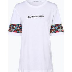 Calvin Klein Jeans - T-shirt damski, biały. Białe t-shirty damskie Calvin Klein Jeans, s, z nadrukiem, z jeansu, bez kołnierzyka. Za 169,95 zł.