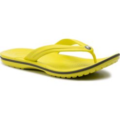 Japonki CROCS - Crocband Flip 11033 Citrus/Slate Grey. Żółte klapki damskie Crocs, bez wzorów, z tworzywa sztucznego, bez obcasa. W wyprzedaży za 99,00 zł.