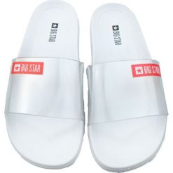 Klapki damskie BIG STAR DD274A259,Kolor biały. Białe klapki damskie BIG STAR, bez wzorów, bez obcasa. Za 59,99 zł.