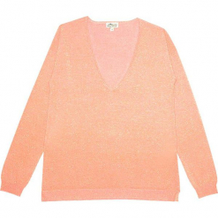 Sweter kaszmirowy w kolorze brzoskwiniowym. Brązowe swetry klasyczne damskie marki Ateliers de la Maille, z kaszmiru. W wyprzedaży za 500,95 zł.