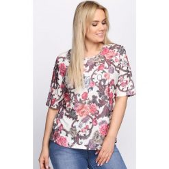 T-shirty damskie: Różowo-Beżowy T-shirt Cornfield