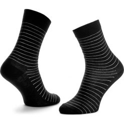 Skarpety Wysokie Unisex HAPPY SOCKS - SB01-999 Czarny. Czarne skarpetki damskie marki Happy Socks, bez wzorów, z elastanu. Za 34,90 zł.