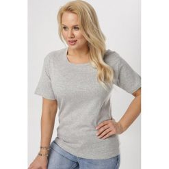 Szary T-shirt Ephesine. Szare bluzki damskie Born2be, xl, bez wzorów, bez kołnierzyka, bez rękawów. W wyprzedaży za 19,99 zł.