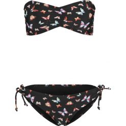 Bikini bandeau (2 części) bonprix czarny z nadrukiem. Czarne stroje kąpielowe damskie bonprix, z nadrukiem. Za 79,99 zł.