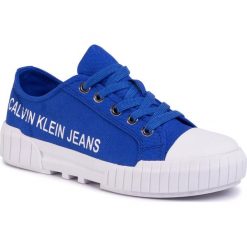 Trampki CALVIN KLEIN JEANS - Biony Nylon Essential R8064 Nautical Blue. Niebieskie półbuty damskie Calvin Klein Jeans, bez wzorów, z jeansu, bez zapięcia. W wyprzedaży za 359,00 zł.