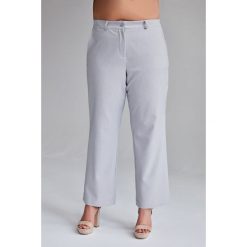 Popielate spodnie Georgia odcienie szarości duże rozmiary OVERSIZE PLUS SIZE WIOSNA. Szare spodnie damskie Moda Size Plus Iwanek, s, z jeansu, z podwyższonym stanem. Za 119,90 zł.