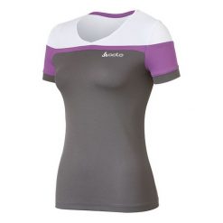 Odlo Koszulka s/s v-neck GINA szara r. S. Szare topy sportowe damskie marki Odlo, s. Za 189,95 zł.