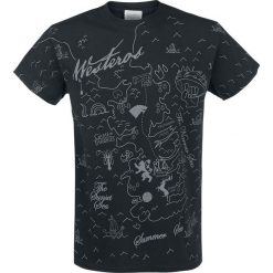 Gra o Tron Westeros Map T-Shirt czarny. Czarne koszulki męskie marki Gra o Tron, l, z nadrukiem, z bawełny, z okrągłym kołnierzem. Za 74,90 zł.