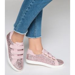 Trampki damskie slip on: Trampki z cekinami