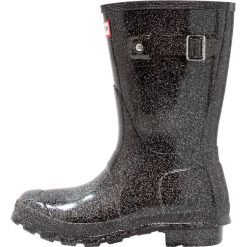 Buty zimowe damskie: Hunter ORIGINAL STAR CLOUD SHORT Kalosze black glitter