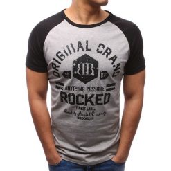 T-shirty męskie: T-shirt męski z nadrukiem szary (rx2694)
