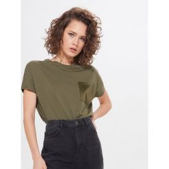 Koszulka z modalem Eco Aware - Khaki. Brązowe koszulki damskie Mohito, s, bez wzorów, bez kołnierzyka, bez rękawów. Za 49,99 zł.