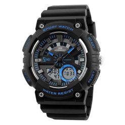Zegarek Zemge Zegarek męski z kolekcji SPORT Czarny / Niebieski ZS1060 uniwersalny. Niebieskie zegarki męskie Zemge. Za 314,10 zł.