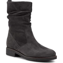 Kozaki GABOR - 32.703.96 Dk Grey. Szare kozaki damskie Gabor, ze skóry, przed kolano, na wysokim obcasie, bez zapięcia. W wyprzedaży za 379,00 zł.