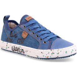 Sneakersy GEOX - J Alonisso B. G J022CG 010CL C4000 S Blue. Niebieskie trampki chłopięce Geox, bez wzorów, ze skóry, na sznurówki. W wyprzedaży za 249,00 zł.