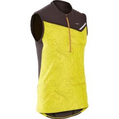 Koszulka bez rękawów do biegania PERF TRAIL męska. Żółte koszulki męskie EVADICT, s, bez wzorów, z elastanu, bez kołnierzyka, bez rękawów. Za 79,99 zł.