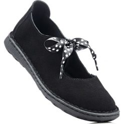 Baleriny skórzane bonprix czarny. Czarne baleriny damskie marki bonprix, w kropki. Za 129,99 zł.