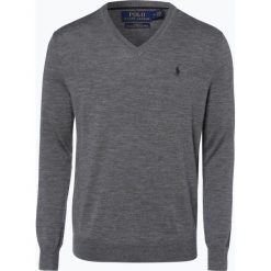 Polo Ralph Lauren - Męski sweter z wełny merino – Slim Fit, szary. Szare swetry klasyczne męskie Polo Ralph Lauren, m, z dzianiny, polo. Za 659,95 zł.