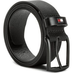Pasek Męski TOMMY HILFIGER - New Denton Check Belt 3.5 AM0AM03303 85 002. Czarne paski męskie TOMMY HILFIGER, w paski, ze skóry. W wyprzedaży za 149,00 zł.