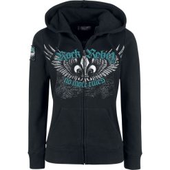 Rock Rebel by EMP Freaking Out Loud Bluza z kapturem rozpinana damska szary. Szare bluzy rozpinane damskie marki Rock Rebel by EMP, l, z nadrukiem, z kapturem. Za 164,90 zł.