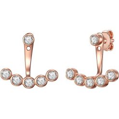 Pozłacane kolczyki-wkrętki z cyrkoniami. Żółte kolczyki damskie Highstreet Jewels, Runway & Co., z cyrkonią, srebrne. W wyprzedaży za 109,95 zł.