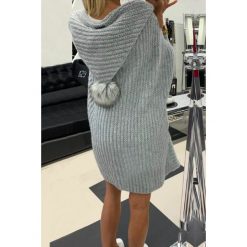 Kardigan DARISA GREY. Szare bluzy damskie Kardigan DARISA GREY, uniwersalny, bez wzorów, bez rękawów, bez kaptura. W wyprzedaży za 99,00 zł.