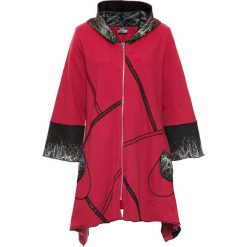 Bluza rozpinana bonprix czerwono-kolorowy. Czerwone bluzy damskie bonprix, bez wzorów, z długim rękawem, długie, bez kaptura. Za 69,99 zł.