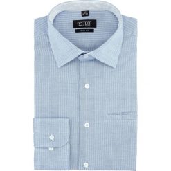 Koszula bexley 2746 długi rękaw slim fit niebieski. Niebieskie koszule męskie Recman, m, bez wzorów, bez kołnierzyka, z długim rękawem. Za 149,00 zł.