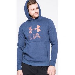 Under Armour - Bluza. Niebieskie bluzy męskie marki Under Armour, s, z nadrukiem, z elastanu, z kapturem. W wyprzedaży za 179,90 zł.