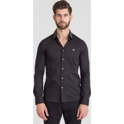 KOSZULA EMPIRO ARMANI Z ODPINANYM KOŁNIERZYKIEM. Czarne koszule męskie m, z elastanu. Za 507,50 zł.