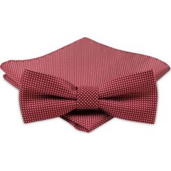 Modna Mucha Męska - Alties - Czerwona z Białym Rzucikiem MUALTS0263. Czerwone muszki męskie Alties, na imprezę, w paski, eleganckie. Za 40,00 zł.