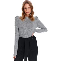 Sweter długi rękaw damski dopasowany. Szare swetry damskie Top Secret, na wiosnę, s, bez wzorów, biznesowe, z długim rękawem, długie, bez kaptura. W wyprzedaży za 49,99 zł.