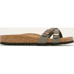 Birkenstock - Klapki Almere. Pomarańczowe klapki damskie Birkenstock, bez wzorów, z gumy, bez obcasa, na obcasie. Za 269,90 zł.