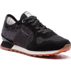 Sneakersy PEPE JEANS - Verona W New PLS30732 Black 999. Czarne półbuty damskie Pepe Jeans, na co dzień, z aplikacjami, z jeansu, bez obcasa, na płaskiej podeszwie, bez zapięcia. Za 319,00 zł.
