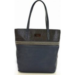 MONNARI Zdobiona torebka shopper bag granatowy. Niebieskie shopper bag damskie Monnari, ze skóry, na ramię, zdobione. Za 169,00 zł.
