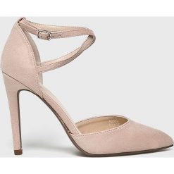 Answear - Szpilki Ideal Shoes. Czarne szpilki ANSWEAR, bez wzorów, z materiału, bez obcasa, na obcasie, na klamry. W wyprzedaży za 69,90 zł.