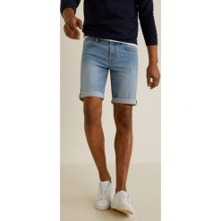 Mango Man - Szorty jeansowe Rock4. Szare spodenki i szorty męskie Mango Man, z aplikacjami, z elastanu, casualowe. Za 139,90 zł.