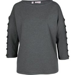 Bluza z ozdobnym sznurowaniem bonprix antracytowy. Szare bluzy damskie bonprix, bez wzorów, bez rękawów, bez kaptura. Za 99,99 zł.